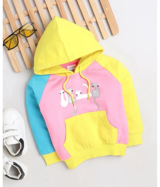 BUMZEE Neon Pink Girls Full Sleeves Hooded Sweatshirt Age - 2-3 Years - None