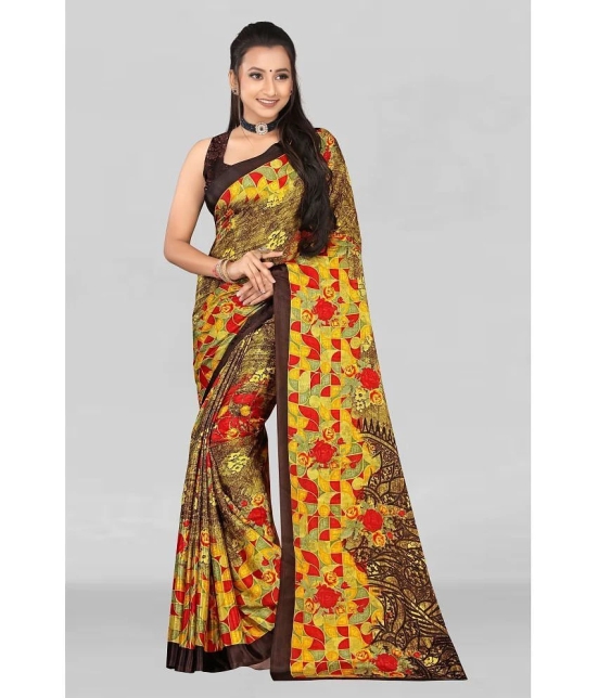 LEELAVATI - Multicolor Crepe Saree With Blouse Piece ( Pack of 1 ) - Multicolor