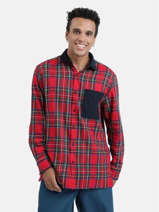 Bene Kleed 100% Cotton Regular Fit Checks Full Sleeves Mens Casual Shirt - Red ( Pack of 1 ) - None