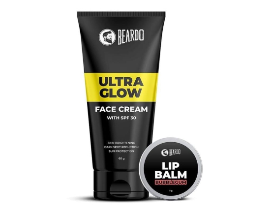 Beardo Ultraglow Face Cream & Lip Balm (Bubblegum) Combo