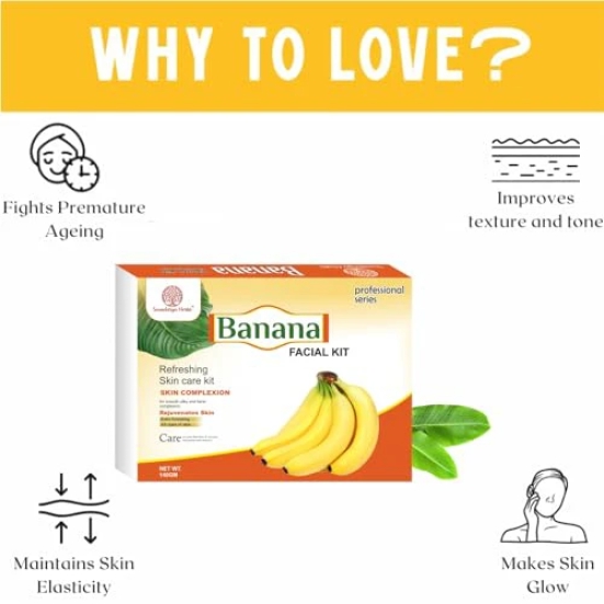 Soundarya Herbs Banana Facial Kit 140g, Mineral & Natural Vitamin Booster For Skin All Skin Type For Women Men Pack Of 1