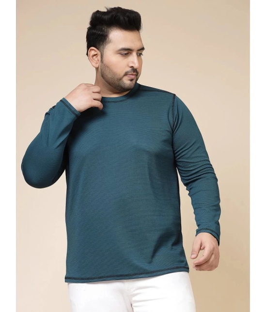 Rigo Polyester Slim Fit Solid Full Sleeves Mens T-Shirt - Teal ( Pack of 1 ) - None