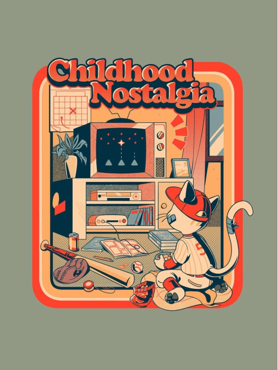 Childhood Nostalgia Tshirt-Medium / Sage Green