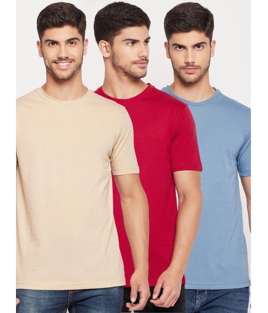 UNIBERRY - Red Cotton Blend Regular Fit Mens T-Shirt ( Pack of 3 ) - None