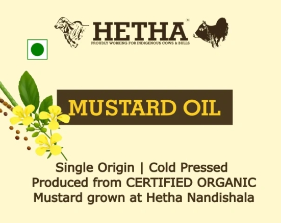 Mustard Oil - Single Origin | Cold Pressed (Size - 1000ml) by HETHA ORGANICS LLP