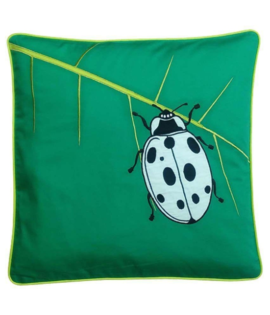 HugsnRugs Single Cotton Cushion Cover (40 x 40 cm) 16 x 16 - Green