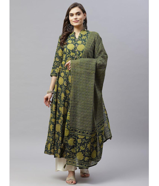 miravan - Green Cotton Women's Anarkali Kurti ( Pack of 1 ) - None