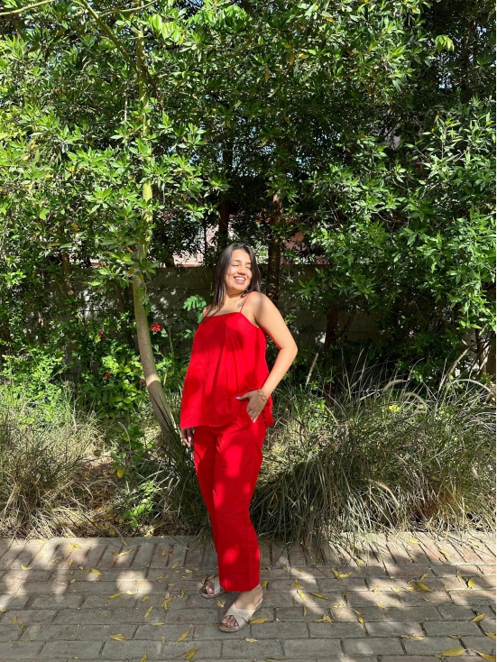 Hot Red Co-ord Set-3XL