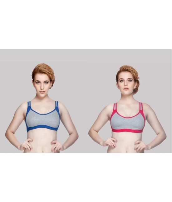 Kiran Enterprises Pack of 2 Cotton Non Padded Womens Everyday Bra ( Multicolor ) milach sport bra - None