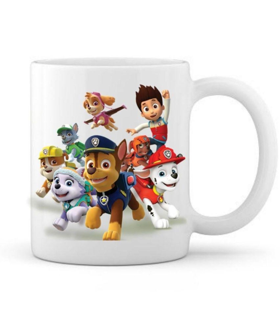 thriftkart Paw Patrol Printed Ceramic Coffee Mug 1 Pcs 350 mL - White