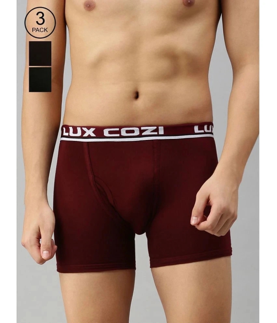 Lux Cozi - Multicolor Cotton Blend Mens Trunks ( Pack of 3 ) - None