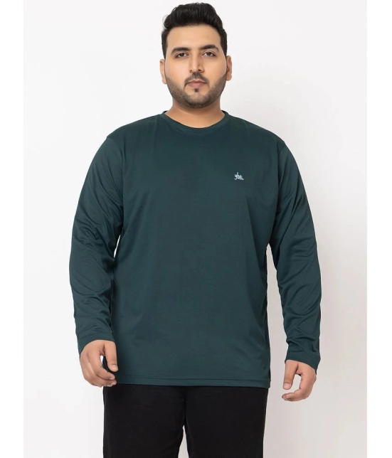 YHA Cotton Blend Regular Fit Solid Full Sleeves Mens T-Shirt - Dark Green ( Pack of 1 ) - None