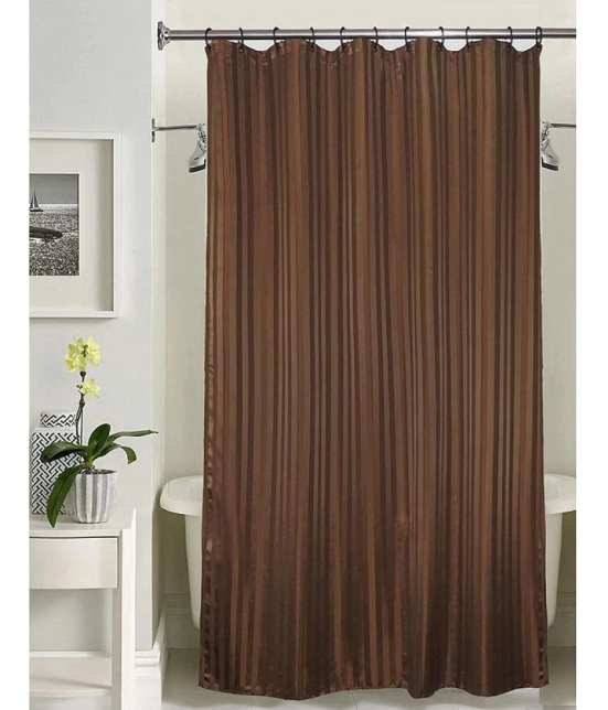 CASA FURNISHING Brown PVC Shower Curtain ( Single )