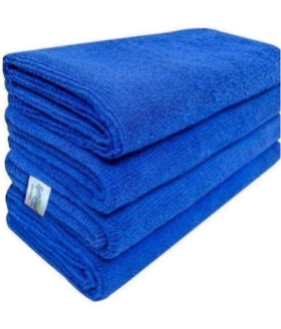 SOFTSPUN - Microfibre Hand Towel ( 50x70 ) cm 301-350 -GSM ( Pack of 4 ) Blue - Blue