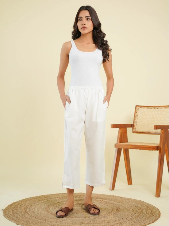 Ankle Length Pant White-S