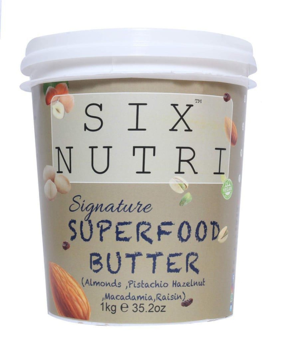 SIXNUTRI All Natural Stone Ground Keto Vegan Diet Signature Superfood Butter (Almonds, Pistachios, Hazelnuts, Macadamia Nuts and Raisins)-1 KG