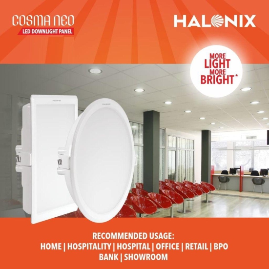 Halonix 6W Cosma Neo 6500K Cool White Recess Round led downlighter | Pack of 1 | Cut Out: 4 inch | LED Ceiling Light for Home and Hall