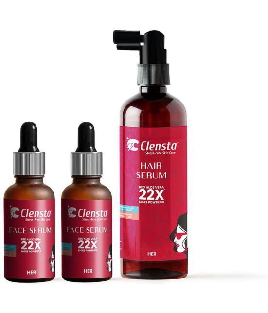 Clensta Face Serum With 2% Hyaluronic Infused 30 ml,Face Serum 30ml & Hair Serum 100ml