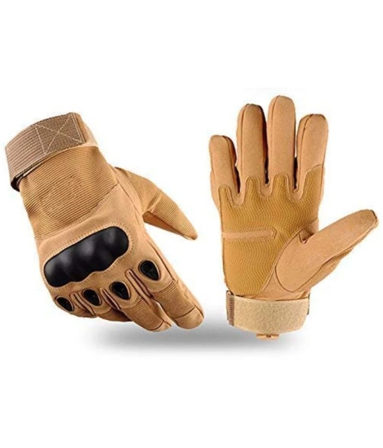 ZAYSOO Beige Nylon Mens Biker Gloves ( Pack of 1 ) - Beige