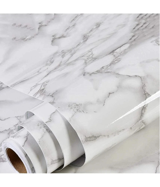 SRL Kitchen Product - WHITE MARBLE PAPER (60 X 200) Wallpaper ( 60 x 200 ) cm ( Pack of 1 )