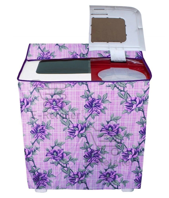 E-Retailer Single Polyester Purple Washing Machine Cover for Universal 8 kg Semi-Automatic - Purple