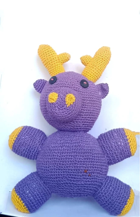 Purple Crochet Amigurumi Deer Plushie