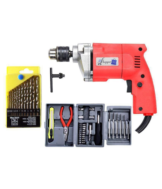 Shopper52 - Drill Machine Combo 350W 10mm Corded Drill Kit