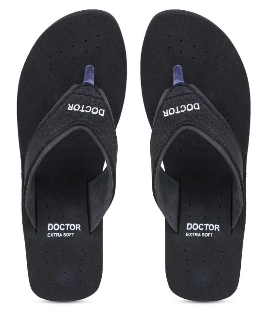 DOCTOR EXTRA SOFT - Black Womens Thong Flip Flop - None