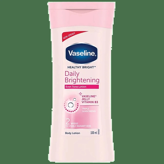 Vaseline Healthy Bright Daily Brightening Even Tone Body Lotion - Radiant Skin + Vaseline Jelly, Vitamin B3, Triple Sunscreens, 100 Ml