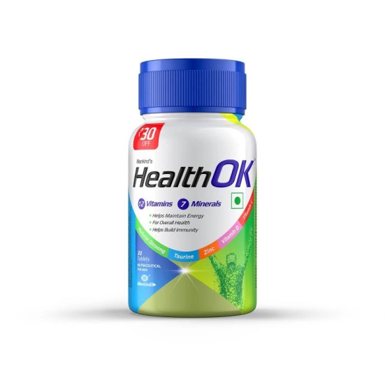 Mankind Health Ok With Natural Ginseng and Taurine, Packed with Multivitamins, Multiminerals, and Amino Acids, 24 Hours of Active Energy, Improves Overall Health, Helps Builds Immunity and St