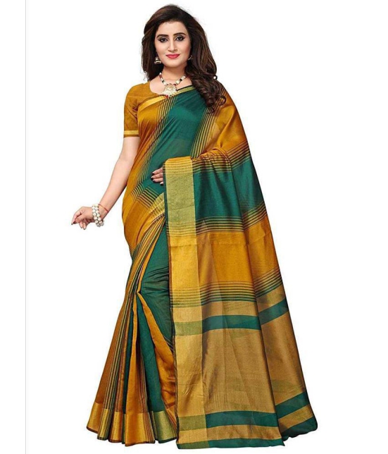 Bhuwal Fashion Light Green Cotton Silk Saree - Single - Light Green