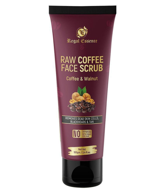 Regal Essence Raw Coffee Face Scrub for Women & Men with Walnut,Removes Dead Skin Cell, Blackheads,100g (Pack of 1)