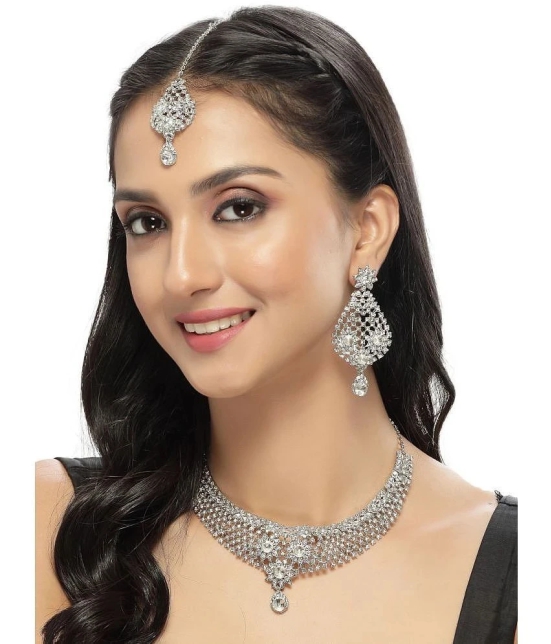 Sukkhi Silver Alloy Necklace Set ( Pack of 1 ) - Silver