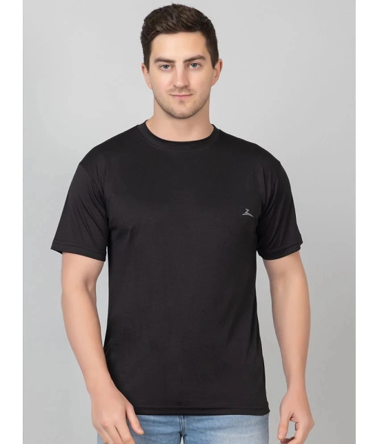 Zeffit Polyester Regular Fit Solid Half Sleeves Mens T-Shirt - Black ( Pack of 1 ) - None