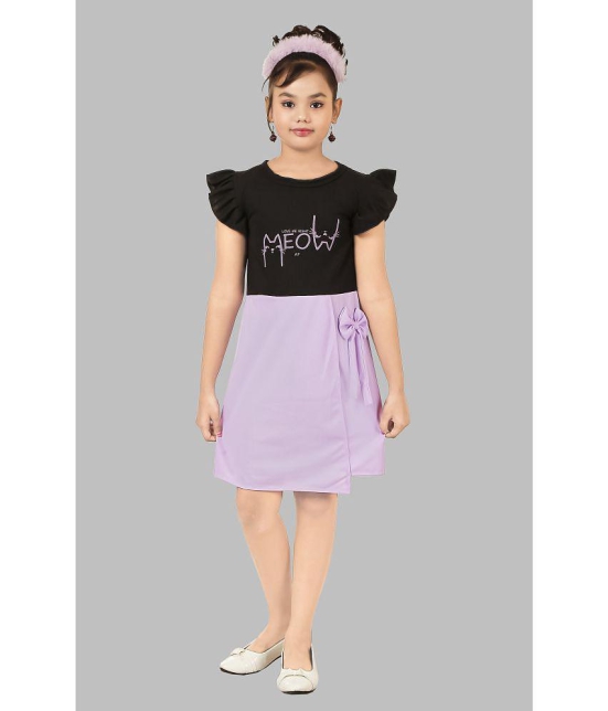 STYLOKIDS Purple Crepe Girls Fit And Flare Dress ( Pack of 1 ) - None