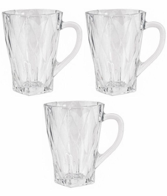 GoodHomes - Glass Single Walled Coffee Cup 310 ml ( Pack of 3 ) - Transparent