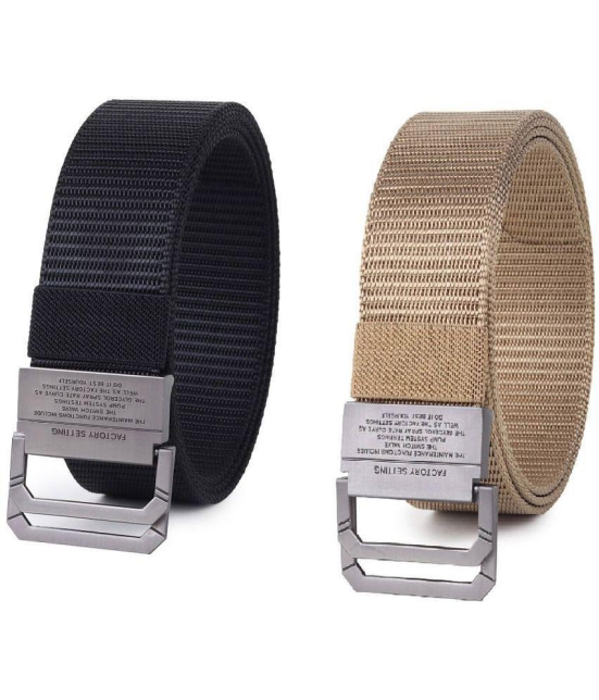 Zacharias - Multicolor Canvas Men's Casual Belt ( Pack of 2 ) - None