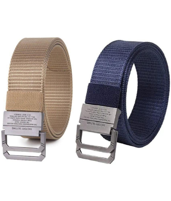 Zacharias - Multicolor Canvas Men's Casual Belt ( Pack of 2 ) - None