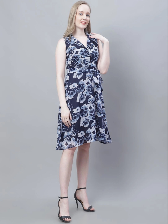 MINI & MING Women Floral Print Georgette Fit & Flare Dress