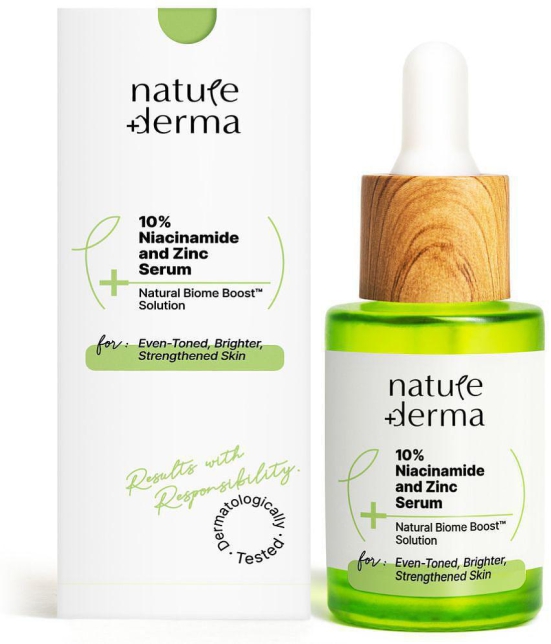 Nature Derma 10% Niacinamide & Zinc Serum with Natural Biome-Boost Solution For Acne Prone Skin | 30ml