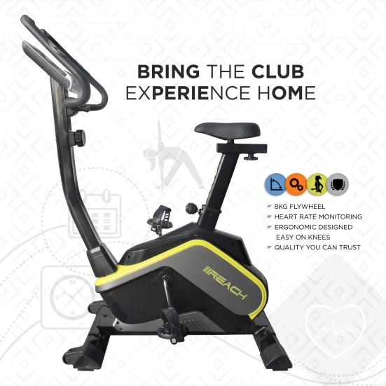 Reach B-400 Magnetic Exercise Cycle, 8 kg Flywheel, Adjustable Handles, Electro Magnetic Resistance, Suitable for All Ages.-Reach B-400 Magnetic Exercise Cycle: 8 kg Flywheel, Adjustable Handles,