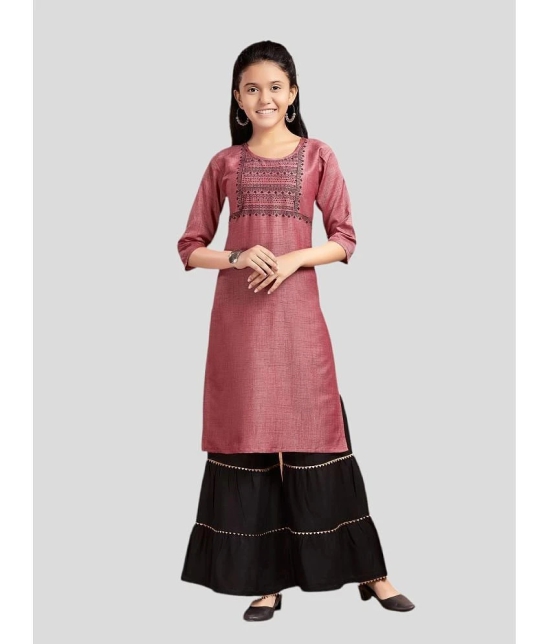 Aarika Maroon Cotton Girls Kurta and Sharara Set ( Pack of 1 ) - None