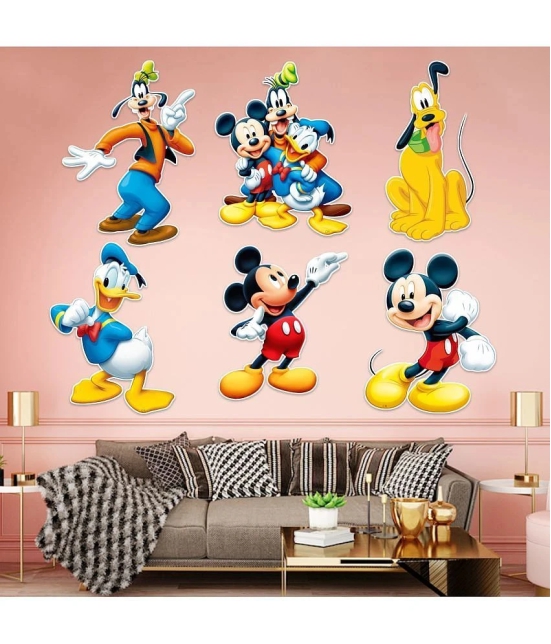 Zyozi ® Mouse Clubhouse Theme CardStock Cutout, Mikky Mouse Birthday Decorations Kit - (Pack of 7) - Red