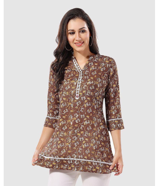 Meher Impex - Brown Cotton Womens Tunic ( Pack of 1 ) - None