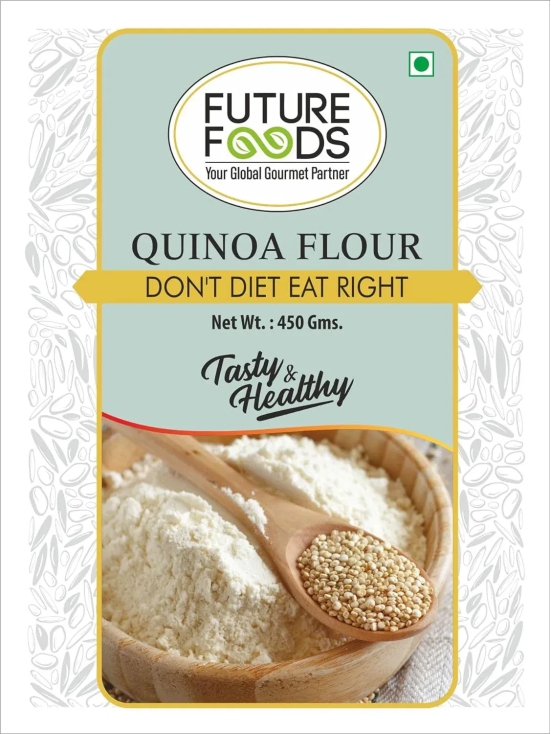 Future Foods Premium Qunioa Flour | Gluten Free | Sweet & Nutty Flavour | High Protein & Fiber | Plant Based Protein | Nutrient Rich Superfood | Can be Used in Salads & Soups | 450g