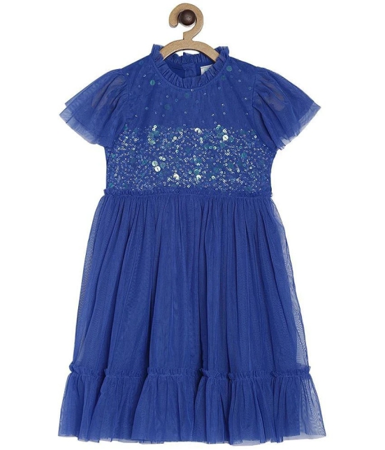 MINI KLUB - 100% Cotton Blue Baby Girl Dress ( Pack of 1 ) - None