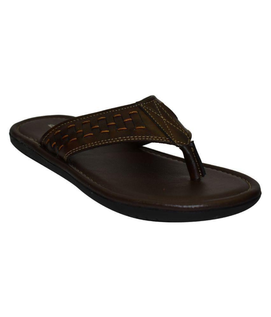 Ajanta Brown Flip Flops - None