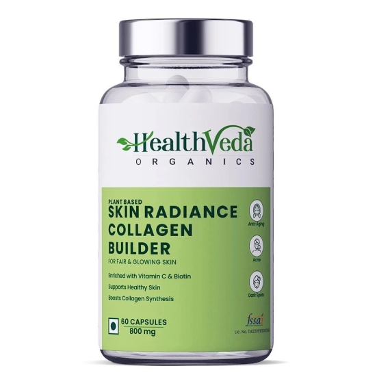 Health Veda Organics Skin Radiance Collagen Builder Capsules for Skin, Hair & Nails, 60 Veg Capsules