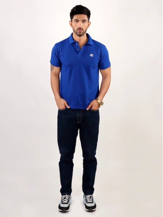 Men Royal Blue Polo Neck T-Shirt-XL / Royal Blue