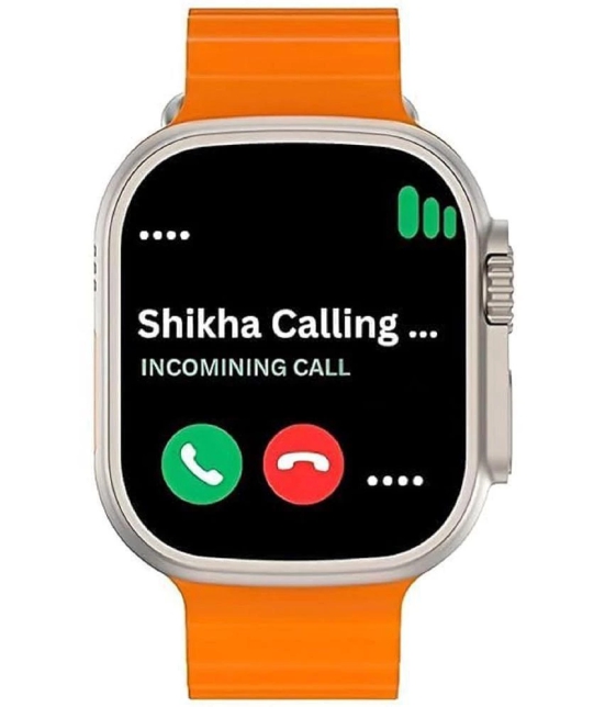 Life Like Ultra BT Calling Wireless Charging Orange Smart Watch